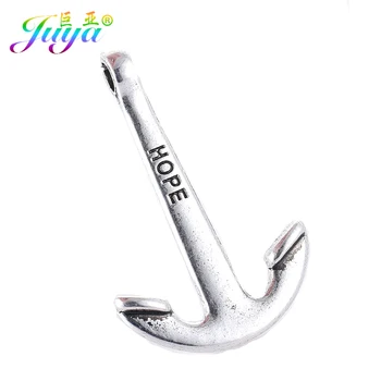 

Wholesale 10pcs Men Paracord Bracelets Necklace DIY Making Findings Antique Silver Color Anchor Connector Pendant Accessories