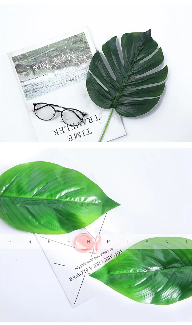 Erxiaobao простой стиль имитация растений поддельные Monstera лист гостиной Творческий тропический лес зеленый лист украшения для дома