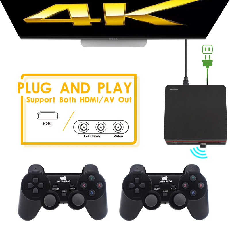  DATA FROG Video Game Console Include 600 Classic Games Support HDMI Retro Game Console With 2.4G Wi