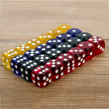 

24 Pieces Set 16MM Rounded Corners Playing Party Dices Four-Color Transparent Dice (Transparent Blue, Green, Yellow, Red All 6)