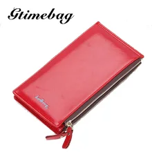 

GTIMEBAG Women Wallet Female Long double Zipper oil wax Leather Wallets Purse Card Holder New Ladies Purses Clutch-PXQBAG252