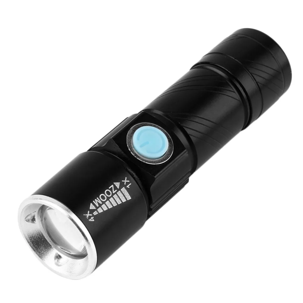 

2000LM Q5 LED waterproof Super Bright Tactical Rechargeable USB Flashlight Torch Zoom Adjustable