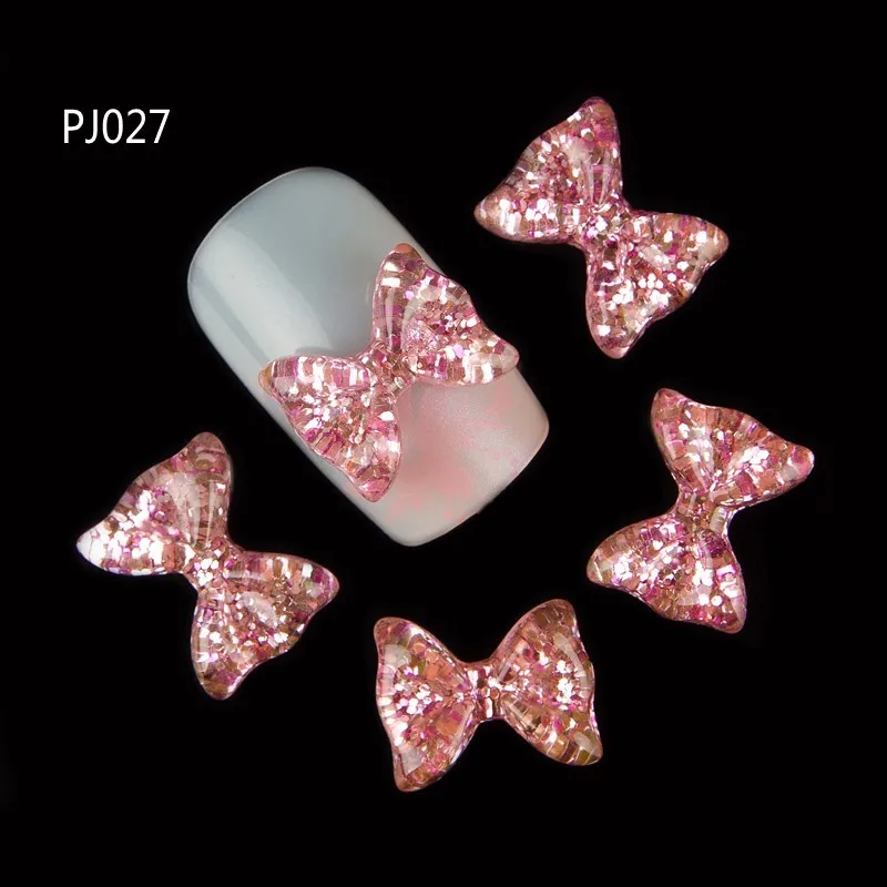 

10pcs Resin 3D Bownot Nail Art Stickers Glitter Nail Gel Tools Pink DIY Rhinestone & Decoration PJ027