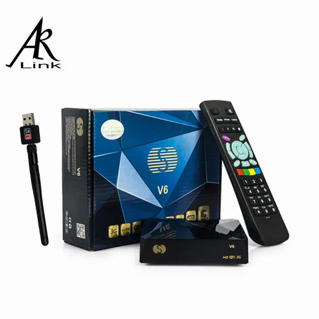  S V6 S-V6 HD Satellite TV Receiver Support Card Sharing CCcam NEWcam Biss Key DVB-S2 Receiver USB WebTV 150Mbps Wireless Adapter 