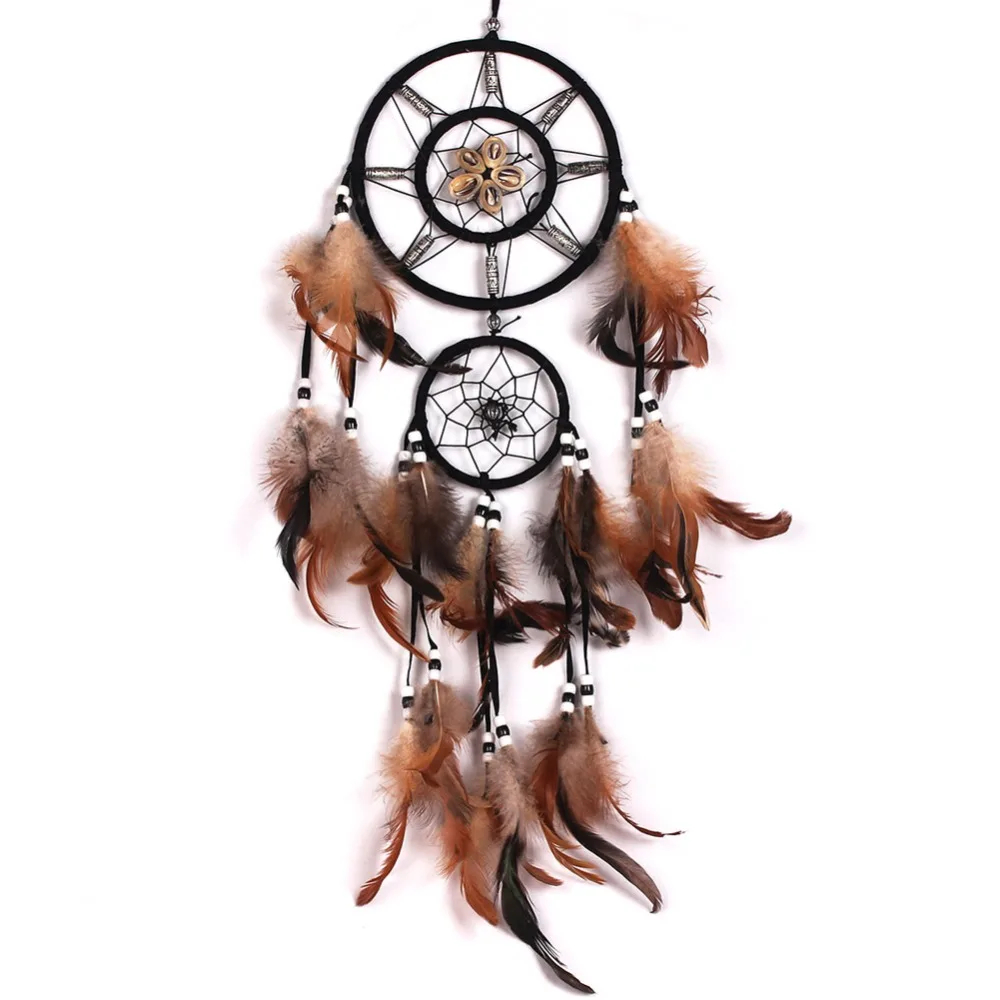 

Hot Sale Dream Catcher With feathers Wall Hanging Decoration Decor Bead Ornament Free shipping-Y102