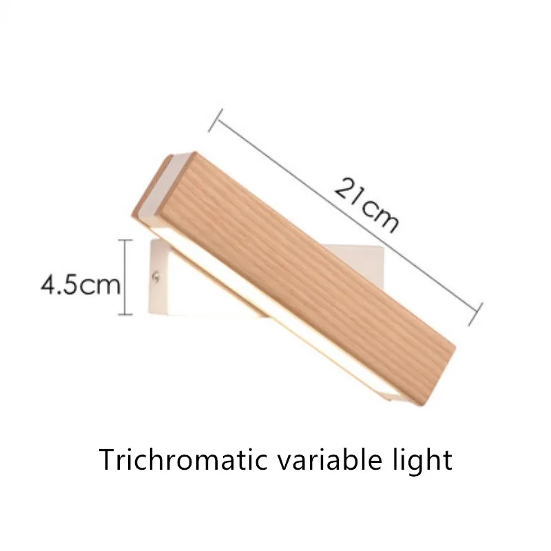 Скандинавские современные креативные лаконичные модные прикроватные лампы деревянный настенный светильник ресторан спальня гостиная прохода украшение лампы - Цвет абажура: 3 Color Change