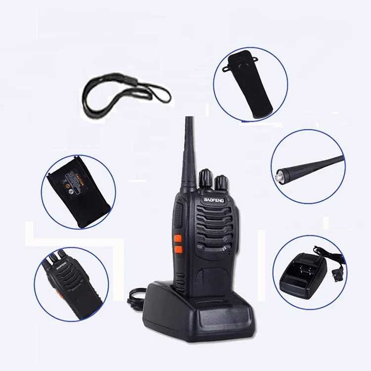 Walkie Talkie 5 шт. 5 Вт двусторонний сканер Bf 888s радио коммуникатор для Ham Портативная радиостанция КВ трансивер baofeng BF-888S