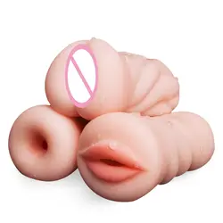 Секс-игрушки для мужчин силиконовые искусственная вагина киска, оральный секс, попка мужской Карманный мастурбатор Анальный Вибратор для