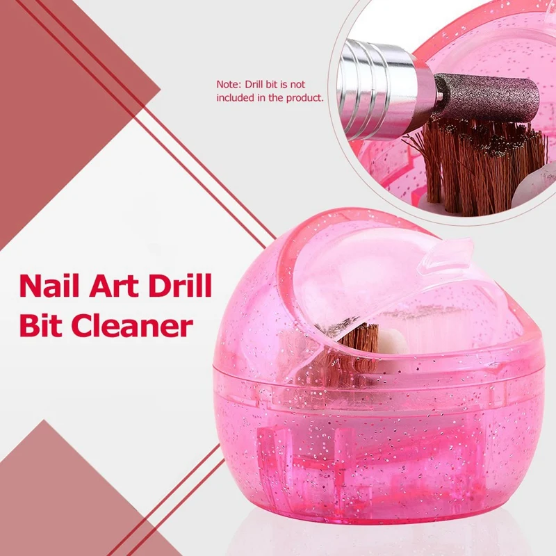 New Nail Drill Bits Cleaning Brush Box For Electric Manicure Machine Drills Portable Wash Nail Art Tool Cleaner With Metal Bru