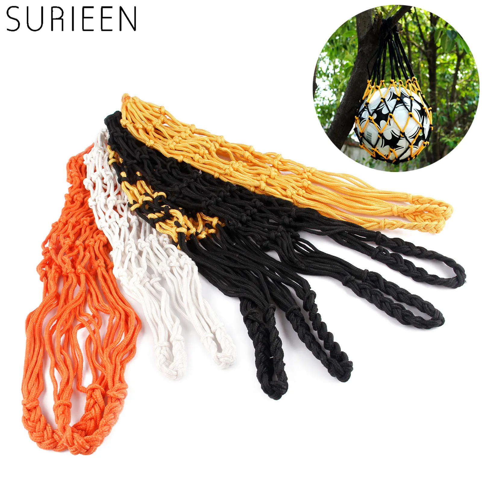 SURIEEN الرياضة كرة القدم الاكسسوارات لكرة القدم شبكة صافي حقيبة واحدة الكرة الناقل لنقل كرة السلة الكرة الطائرة كرة القدم 5 ألوان