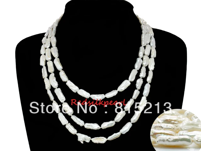 

ddh001079 18mm keshi White Biwa stick Freshwater Pearl Wrap Necklace 28% Discount
