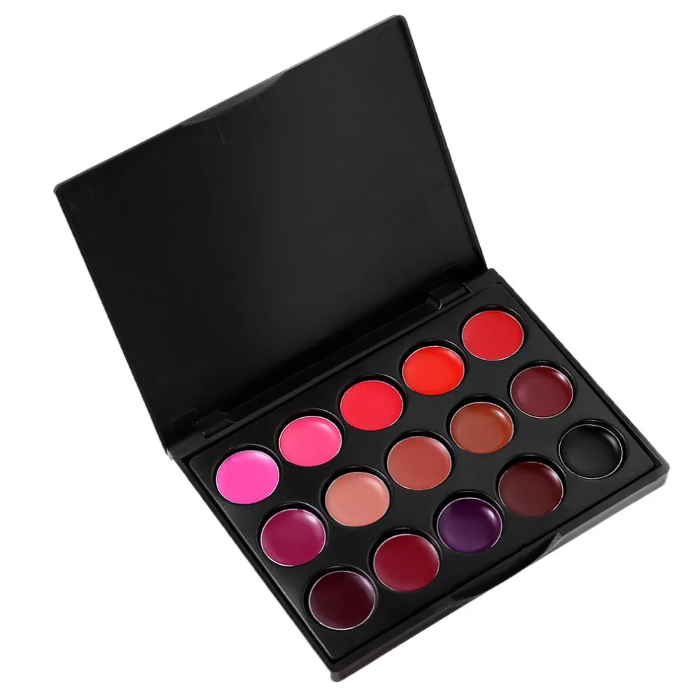 

POPFEEL Lip Gloss Palette Mini Portable Design Professional Lip Gloss Palette Makeup Kit With 15-colors Women Lip Gloss Palette