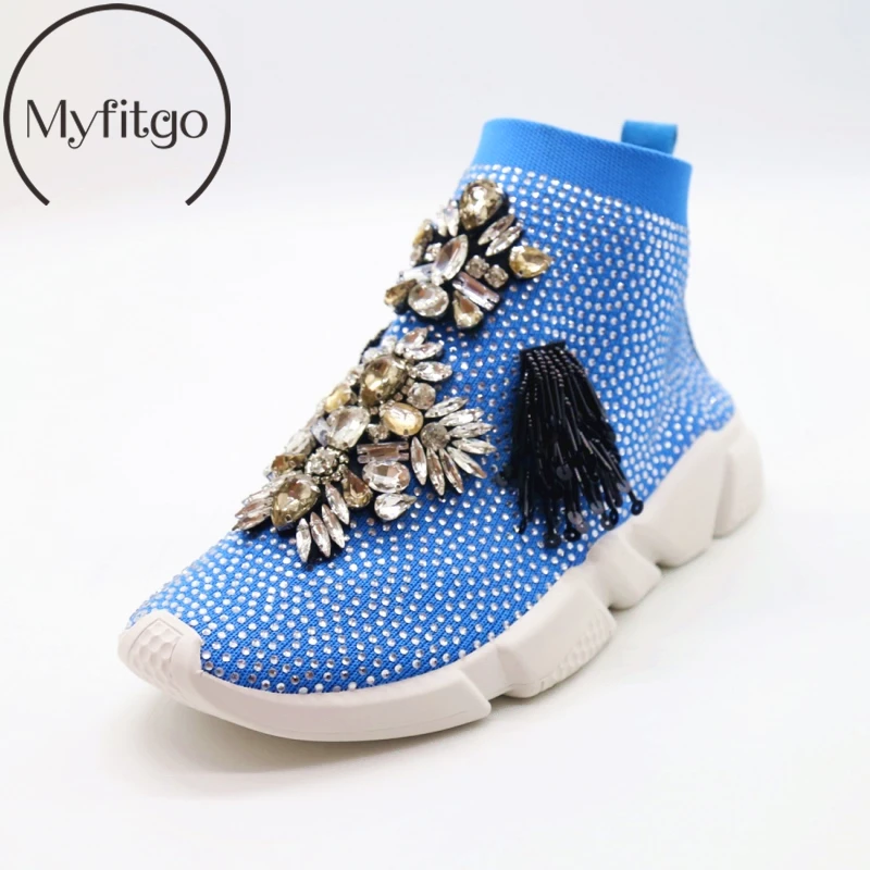 

Myfitgo BlingBling Rhinestone Lady Flat Shoes Platform Sneakers Women Sneakers Shoes Female Fringe Crystal Girls Autumn Fashion