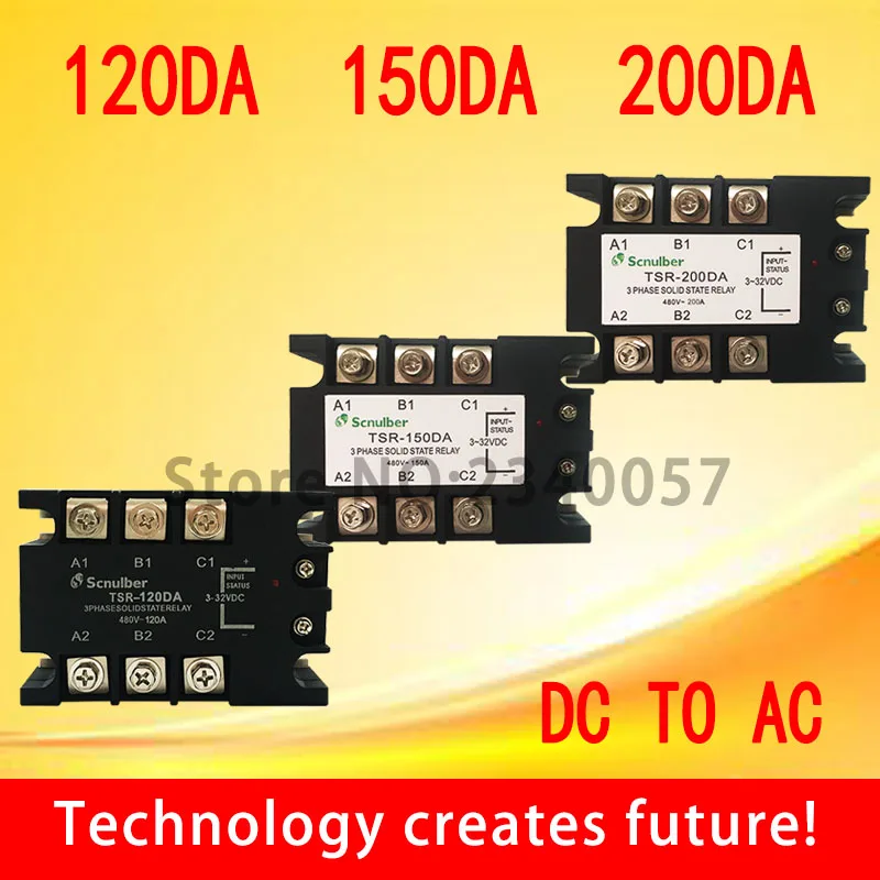 

High quality 120A/150A/200A DC control AC three phase Solid state relay TSR-120DA /150DA/200DA 480V 3 phase