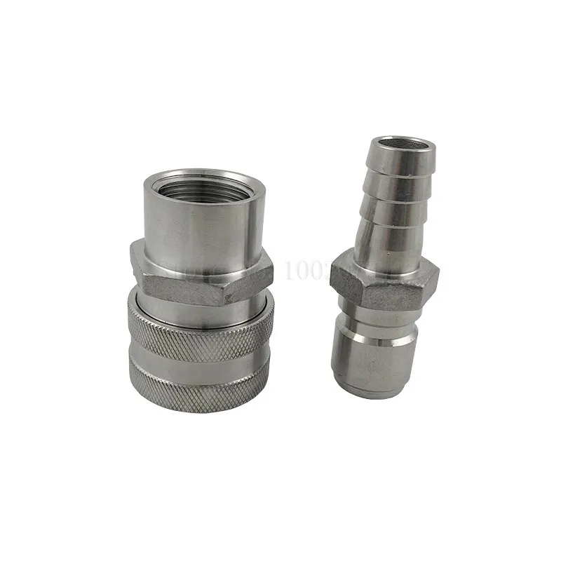 

Stainless Steel Female Quick Disconnect Set, Homebrew Fitting 1/2"barb and 1/2"NPT Thread Beer Quick Disconnect for home brewing
