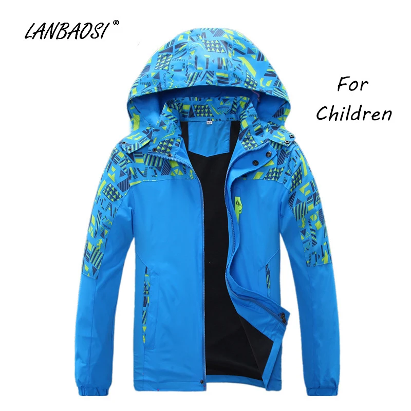 LANBAOSI Camo Softshell Jackets for Boys Girls Children Kids Fleece Windproof Waterproof Outdoor Hiking Climbing Camping