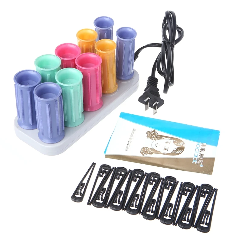 

Ceramic Electric Magic Rolles-Tube-Shape 10 Curlers Bendy Set Styling Stick Tool