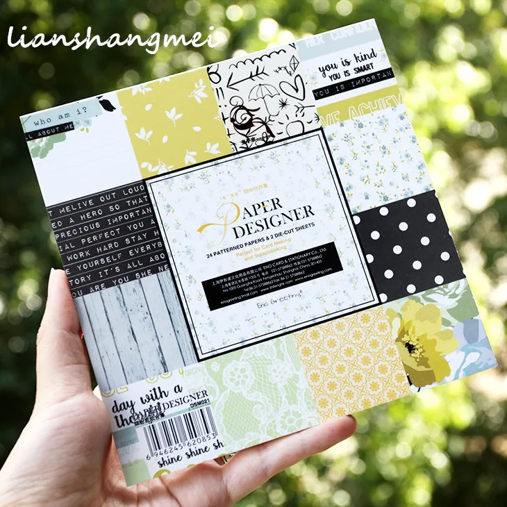 

6''Single-side Printed happy Flower Pattern Decorative Scrapbooking paper set of 24sheets printed background craft paper