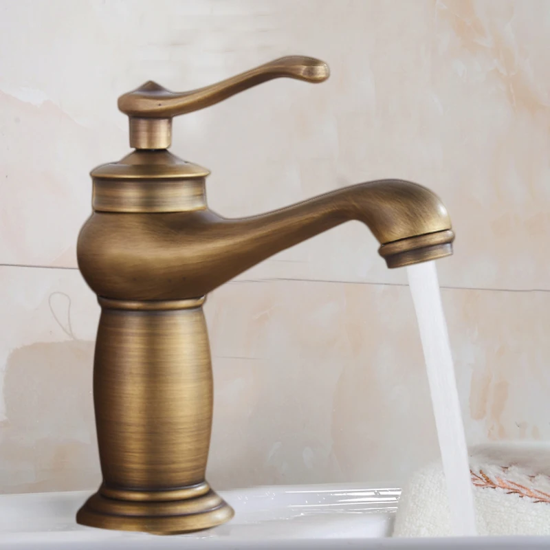 Bathroom Faucet Antique Bronze Finish Brass Basin Sink Faucet