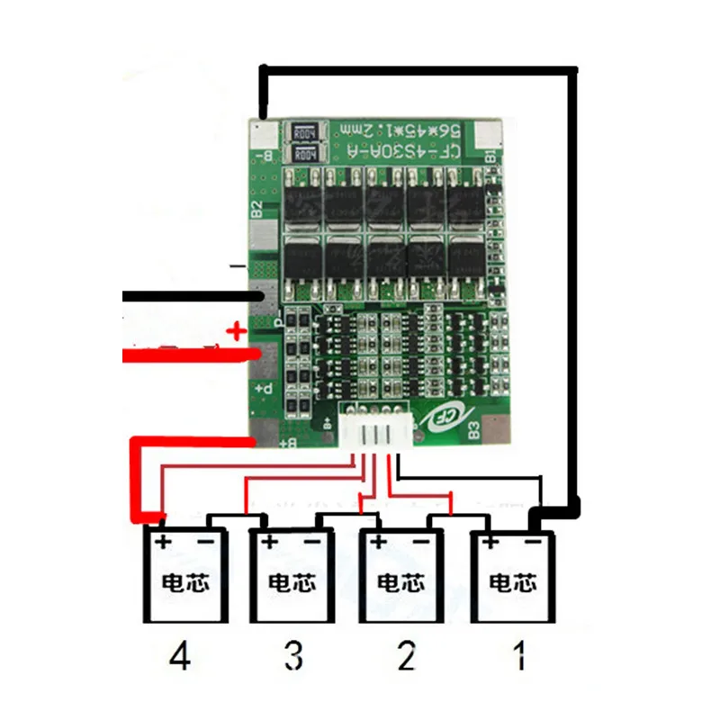 4S 30A 3,2 V литий/литий железо фосфат 30A Защитная плата BMS