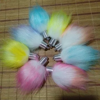 

Iridescence Rose Bud Design Faux Raccoon fur Pompon Pendant For Bag Chain Curtain Tassel Pendant Jewelry Accessories 100 PCS