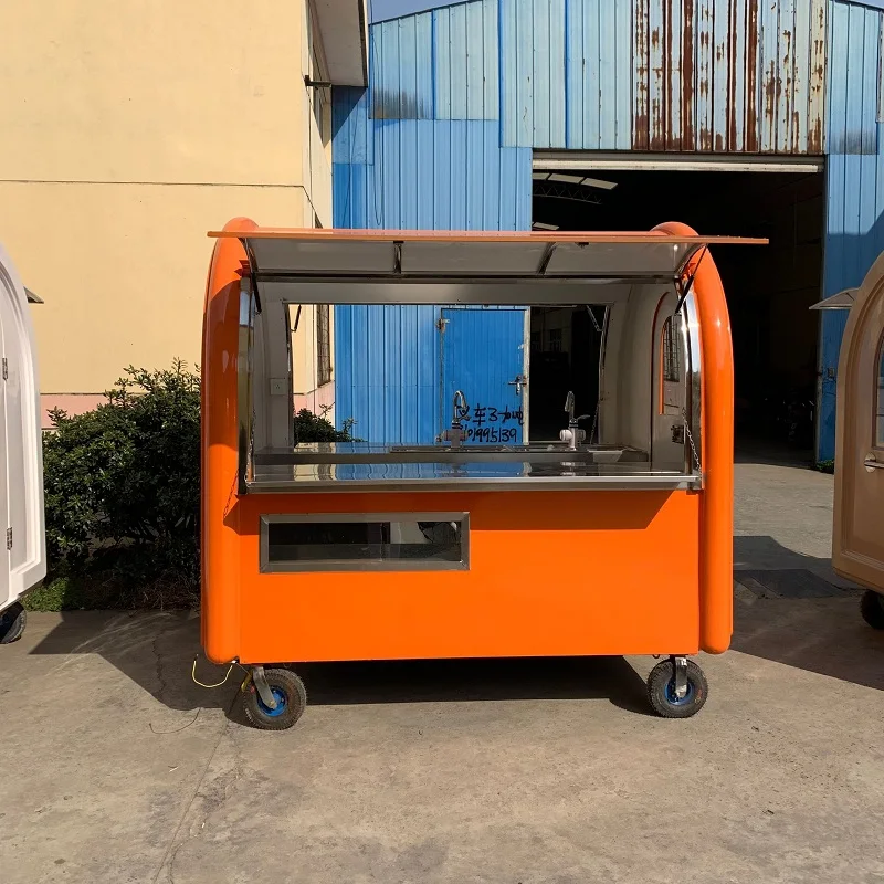  KN-220E mobile food carts/trailer/ ice cream truck/snack food carts with 4 pneumatic/Inflatable tir