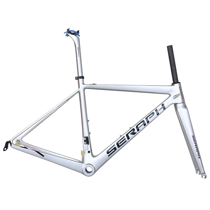 Clearance 2019 seraph  full carbon t1000 road bicycle frame fm686 silver color weave ud matte/glossy/accept customized design 1