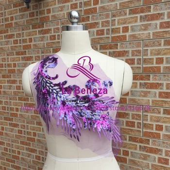 

5pieces/lot new fashion sequins ployester on mesh embroidery patches wedding dress/DIY dress accessories applique 39cm*27.5cm