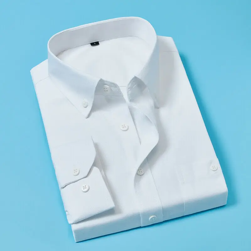 Роскошная модная мужская приталенная рубашка с длинным рукавом Формальное Деловое платье рубашки Повседневная рубашка Топ Новинка