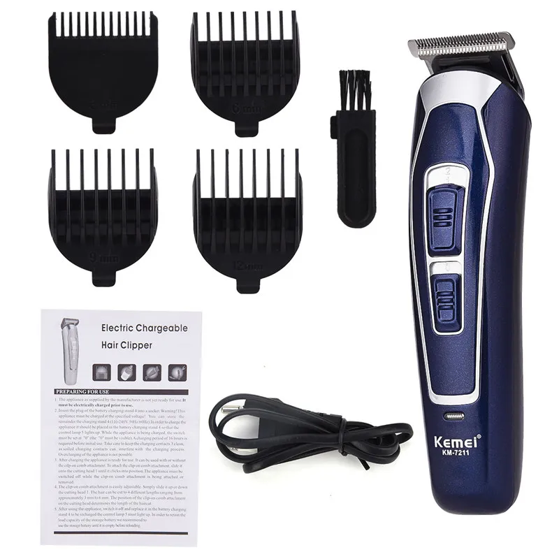 

Professional Kemei Electric Hair Clipper Rechargeable Shaver Beard Trimmer Cutting Machine cut Trimer Waterproof