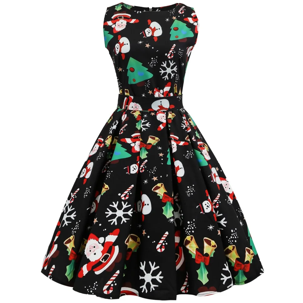 Christmas Dress Women Retro Vintage Dress 1950s 60s Rockabilly Fashion