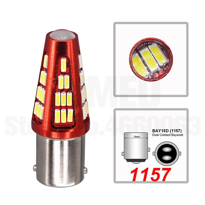 10x BA15S 1156 P21W светодиодный 48 SMD 4014 автомобильный BAY15D 1157 светильник для ДХО указатель