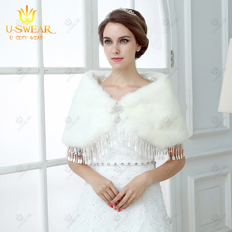 Bridal Shrug Coprispalle Wedding White Faux Fur Coat For Bridal Shrug Coprispalle Wedding White Faux Fur Coat For Bolero Lace Cape Jaquetapj91 In Jackets Wrap From Weddings Events