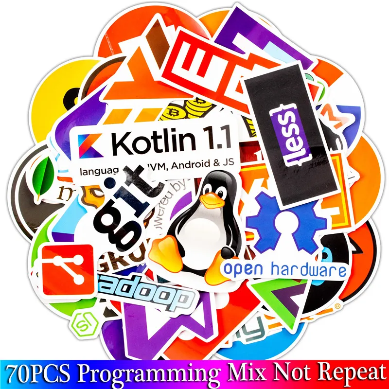 100 шт. Java интернет JS php-docker Биткоин html-язык программирования, приложение с логотипом, забавные наклейки для ноутбука, наклейки для автомобиля, сделай сам