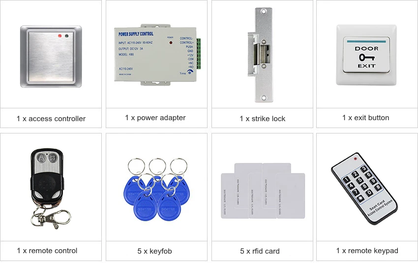 Diysecur RFID 125 кГц ID Card Reader клавиатуры Управление доступом безопасности Системы комплект + удар Блокировка + пульт дистанционного Управление