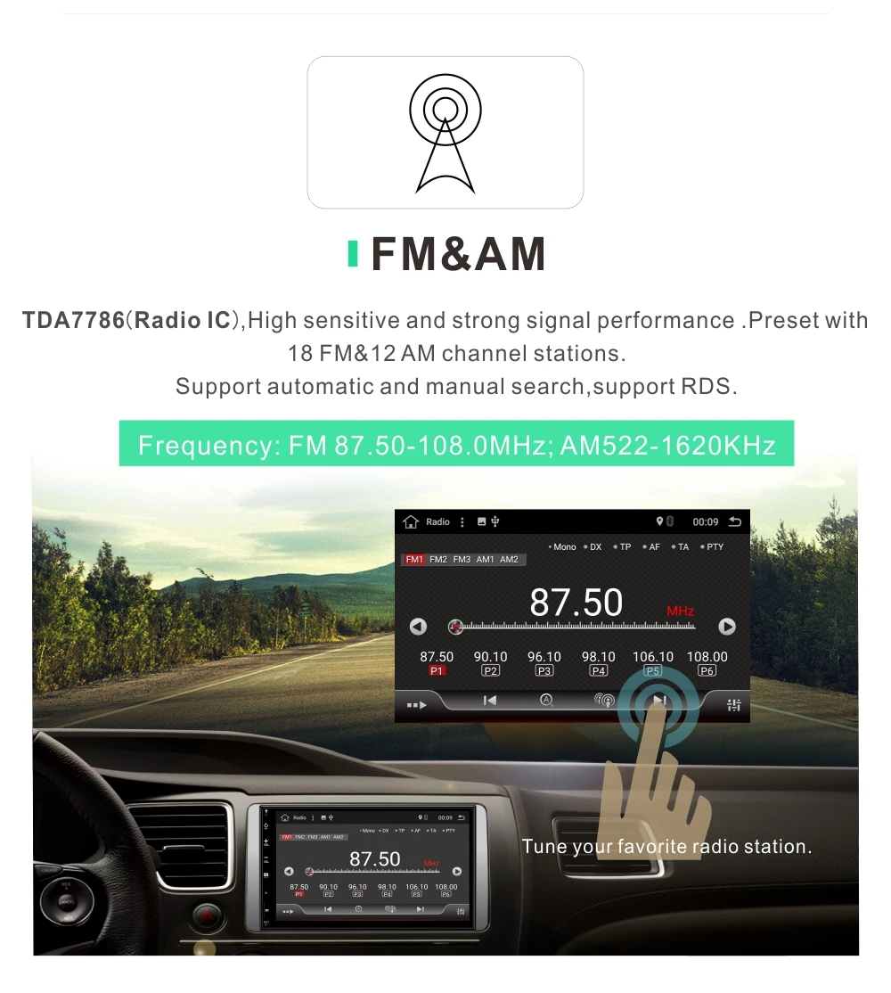 Clearance Dinpei 7" 2 Din Car Multimedia Player GPS Navigation Stereo Audio Radio Mp5 WiFi SD USB touch screen Universal Android 7.1 6