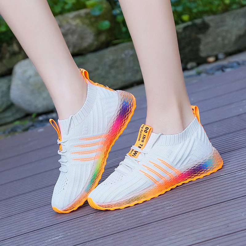 

2019 Jelly White Sneakers Women Shoes Woman Casual Platform Rainbow Training Tenis Feminino Shoe Sports Flats Zapatos De Mujer