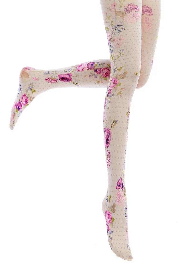 Элегантные розовые носки колготки с цветочным принтом|socks sock|socks printsocks flower |