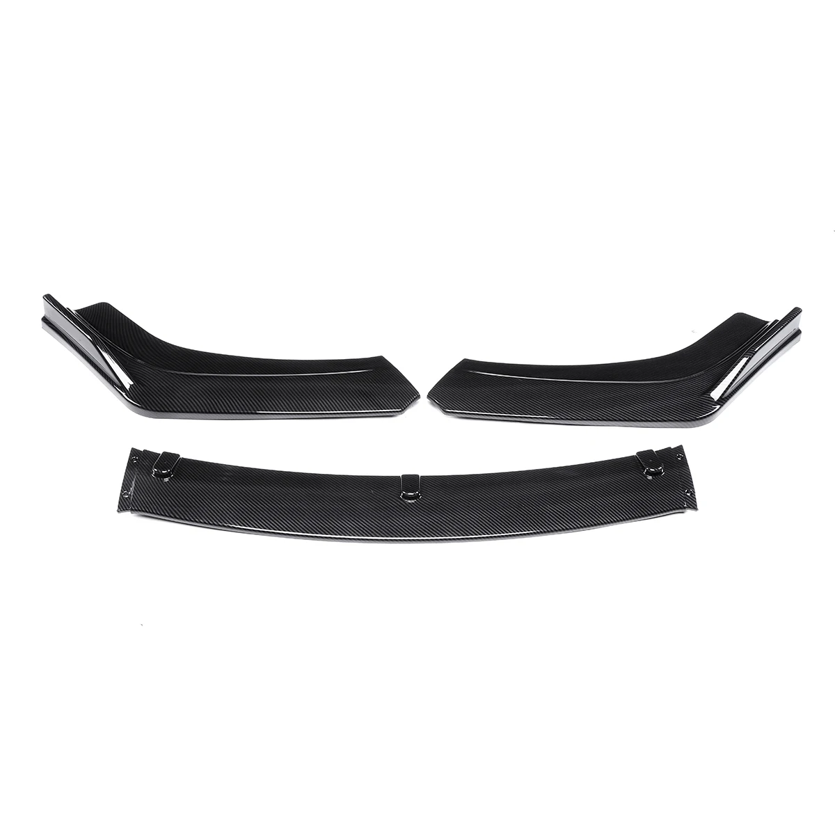 Aspecto de fibra de carbono/Negro 3 piezas de coche parte delantera del parachoques inferior difusor de labios Spoiler cuerpo Kit para Honda para Civic sedán 4Dr 2016 de 2017 a 2018