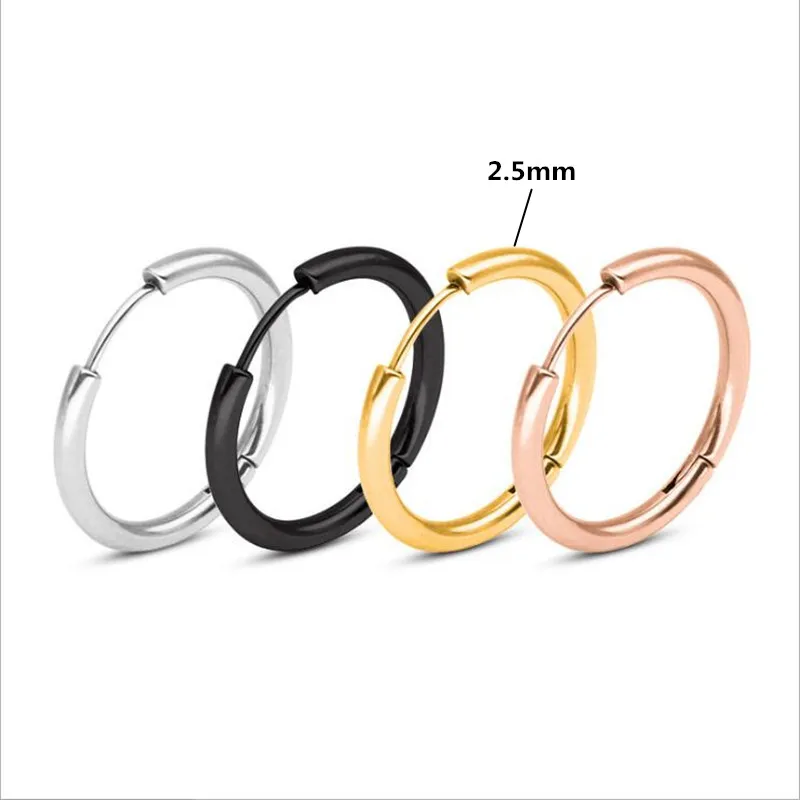 

Shi02 316 L Stainless Steel Many Size Round Shape Hoop Earrings Vacuum Plating No Easy Fade Allergy Free Many Size Color