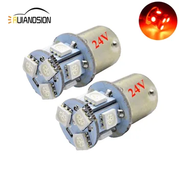 

2pcs 1156 ba15s BAU15S PY21w led 8 SMD 6V 12V 24V 5050 DRL bulb RV Trailer Truck car styling Light parking Auto led Car lamp RED