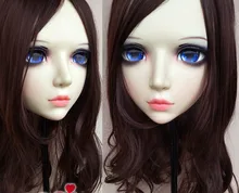 Cheap (GL082) Sweet Girl Resin Half Head BJD Kigurumi Mask With Eyes Cosplay Anime Role Lolita Mask Crossdress Doll Cheap (GL082) Sweet Girl Resin Half Head BJD Kigurumi Mask With Eyes Cosplay Anime Role Lolita Mask Crossdress Doll