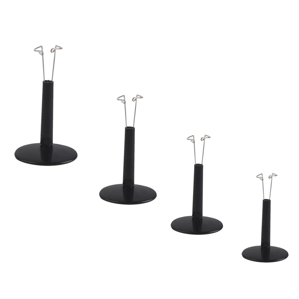 4 Pieces Adjustable 8-25cm Display Holder Support Stand for Hot Toys Figures   Bear Toy Black