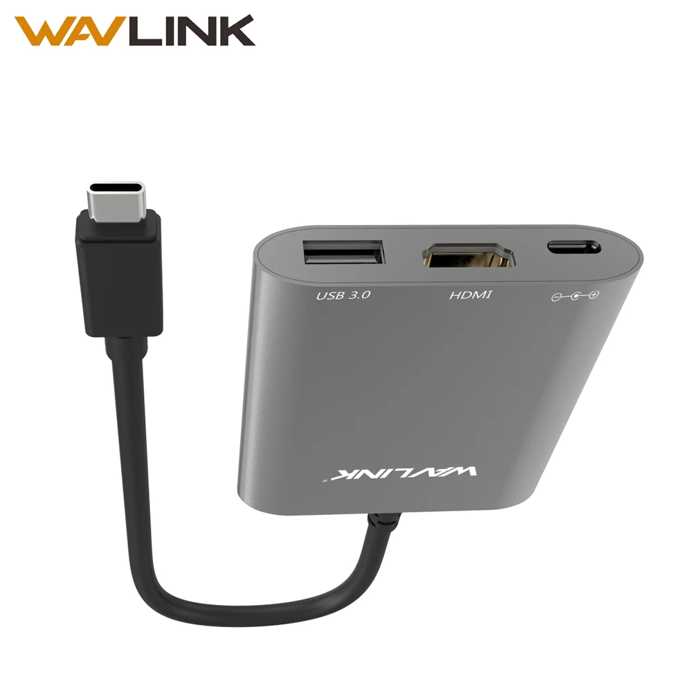 Wavlink мини высокое Скорость Алюминий 2-Порты и разъёмы USB док-станция USB 3,1 Тип C USB-C HDMI Gen 1 Мощность доставки адаптер для Macbook ноутбука ПК