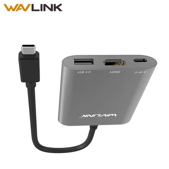 

Wavlink Mini High Speed Aluminum 2-Port USB Hub USB 3.1 Type C USB-C HDMI Gen 1 Power Delivery Adapter for Macbook laptop PC NEW