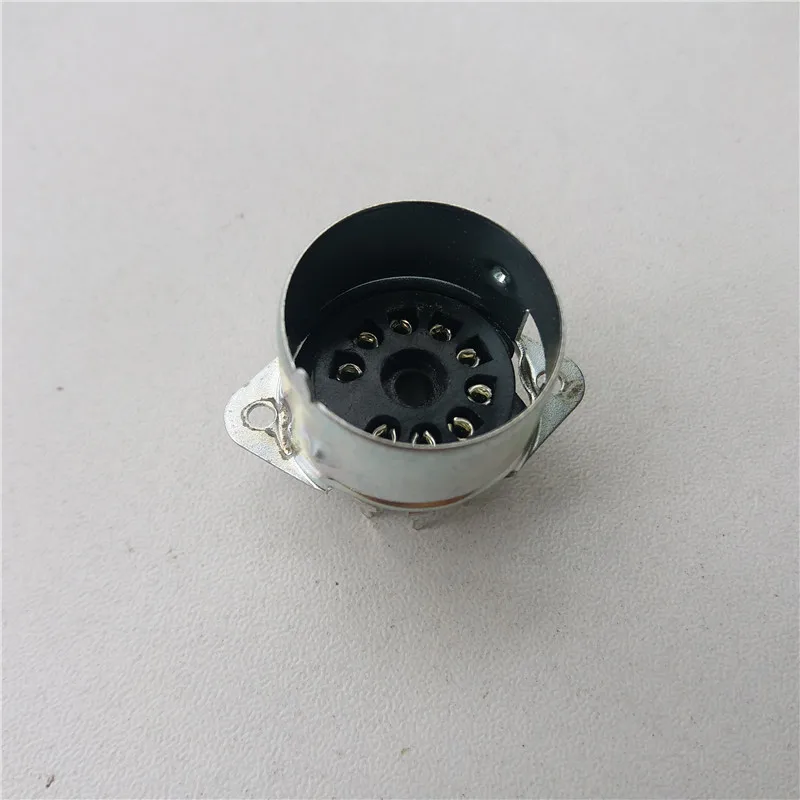 

12pcs bakelite tube socket PCP9-Y-1 seat tube socket silver foot PCB for tube amplifier