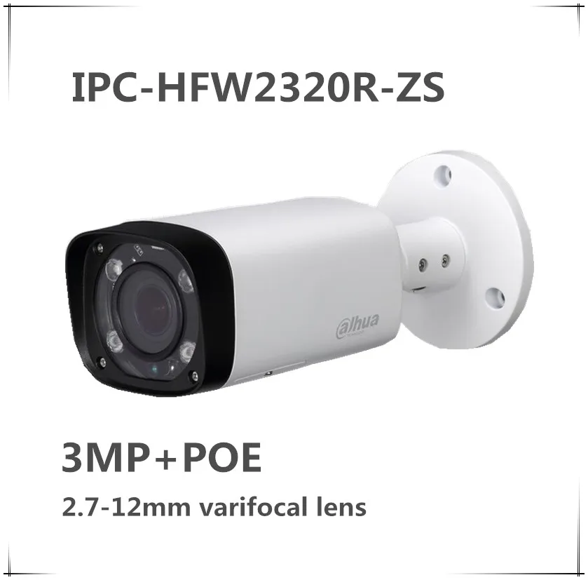 Оптовая продажа Оригинальная английская IPC-HFW2320R-ZS 3MP IR Bullet сетевая камера IP67