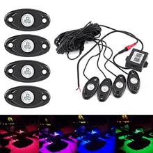 1 Компл. RGB LED Фары Рок Нескольких цветов Атмосфера Красочные Лампа Беспроводная Связь Bluetooth Музыка Мигающий Автомобилей Стайлинга Автомобилей