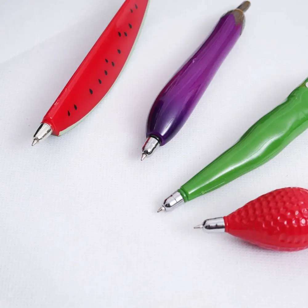 Милые пластиковые шариковые ручки Kawaii с фруктами, креативные шариковые ручки с овощами для детей, подарок, школьные принадлежности