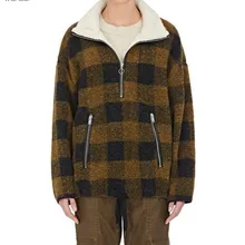 Новая контрастная куртка в клетку-женская модная клетчатая куртка в клетку контрастного цвета из смесовой шерсти с отворотом, пальто, костюм, верхняя одежда